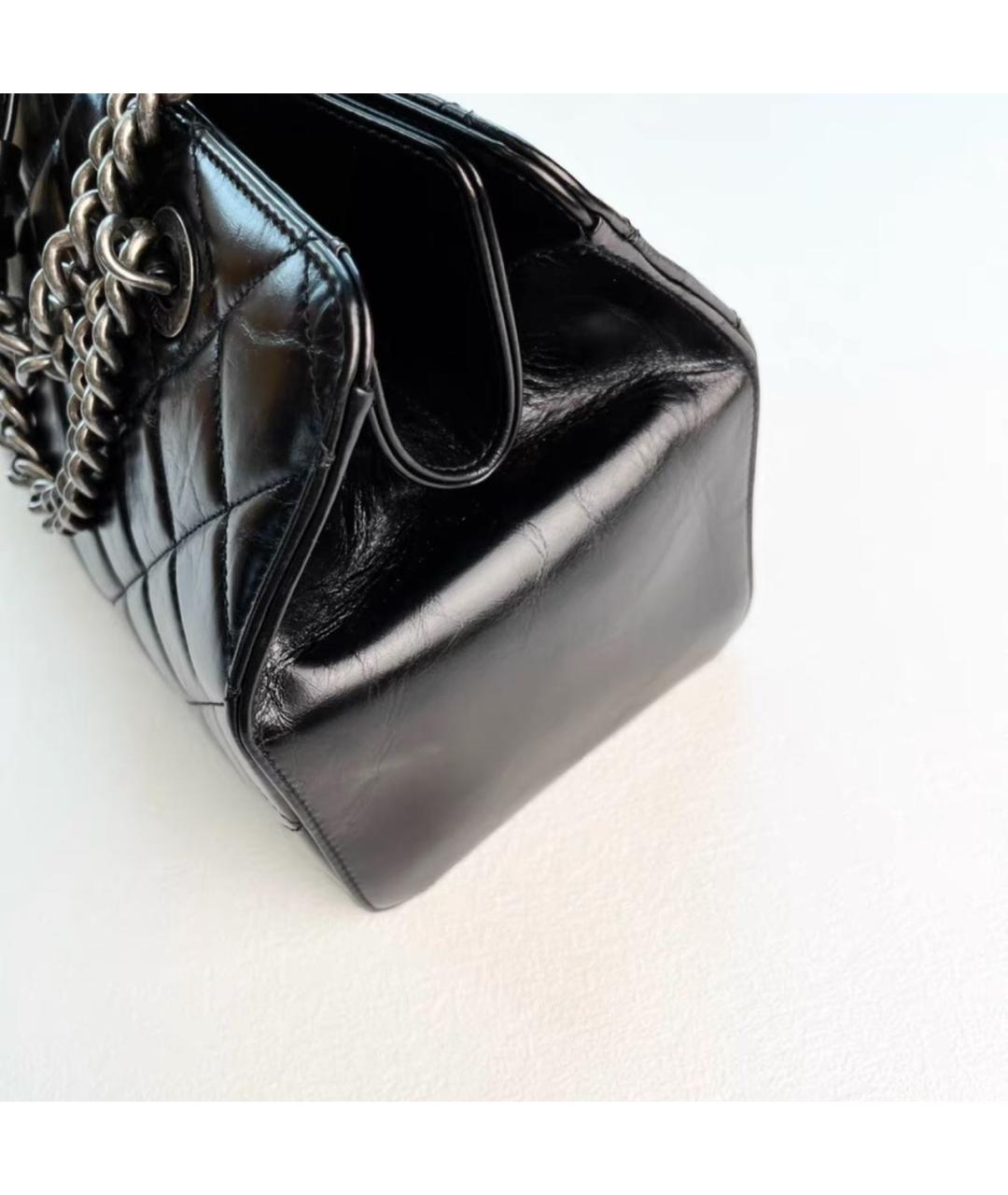CHANEL Черная кожаная сумка тоут, фото 5