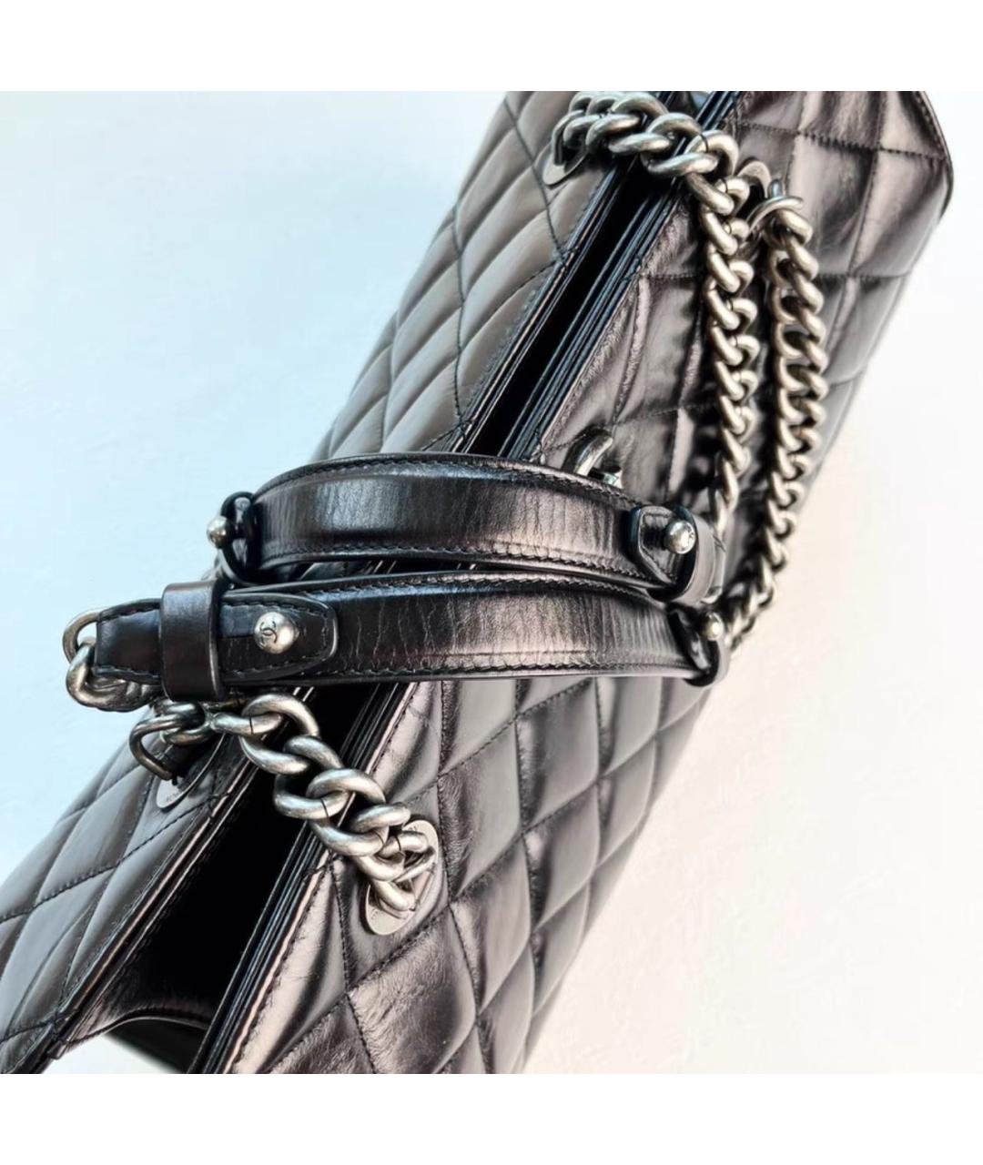 CHANEL Черная кожаная сумка тоут, фото 3
