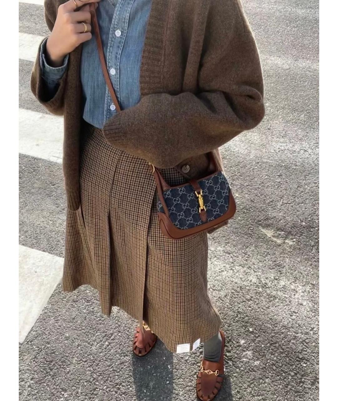 GUCCI Голубая деним сумка с короткими ручками, фото 8