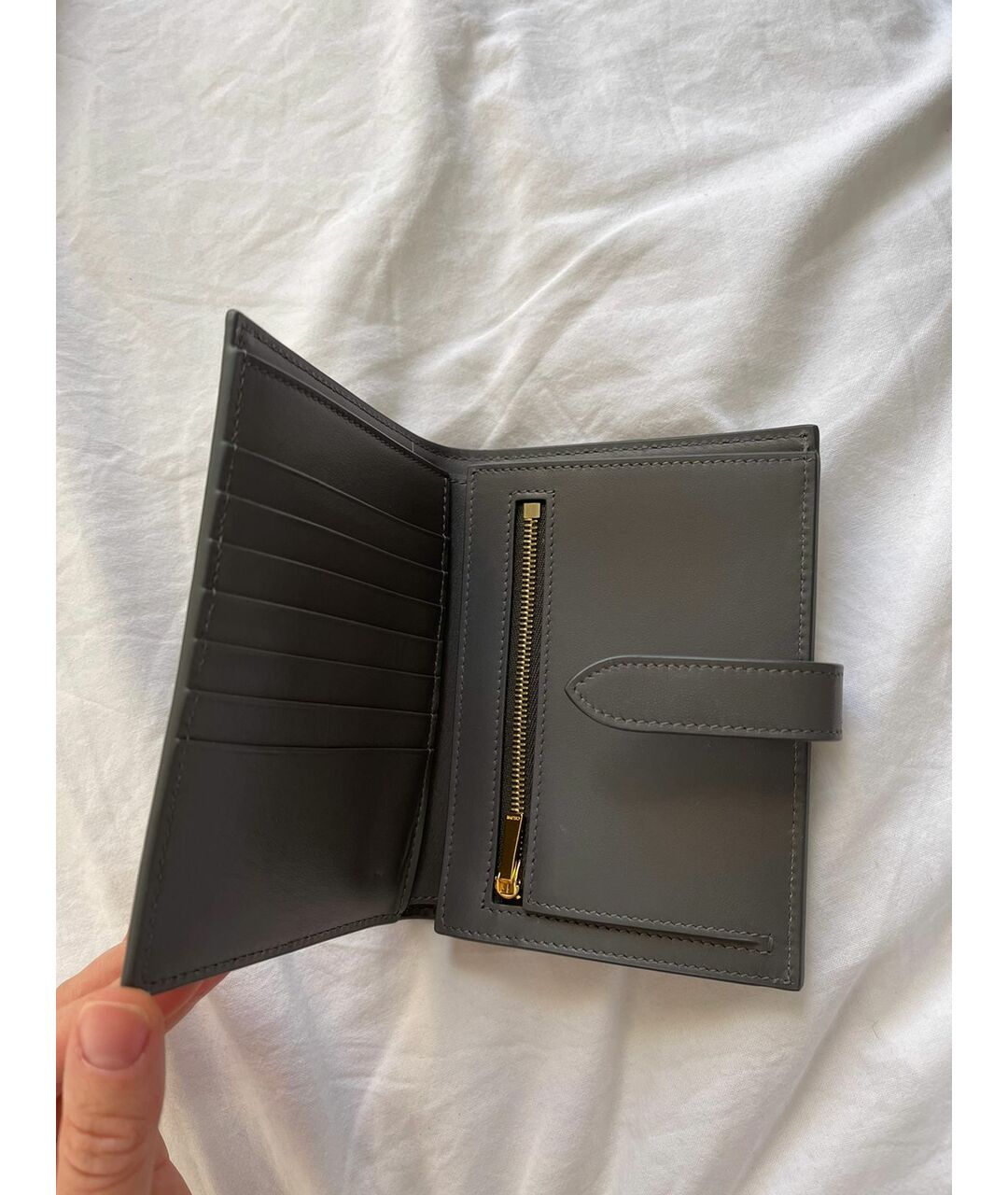 CELINE PRE-OWNED Серый кожаный кошелек, фото 5