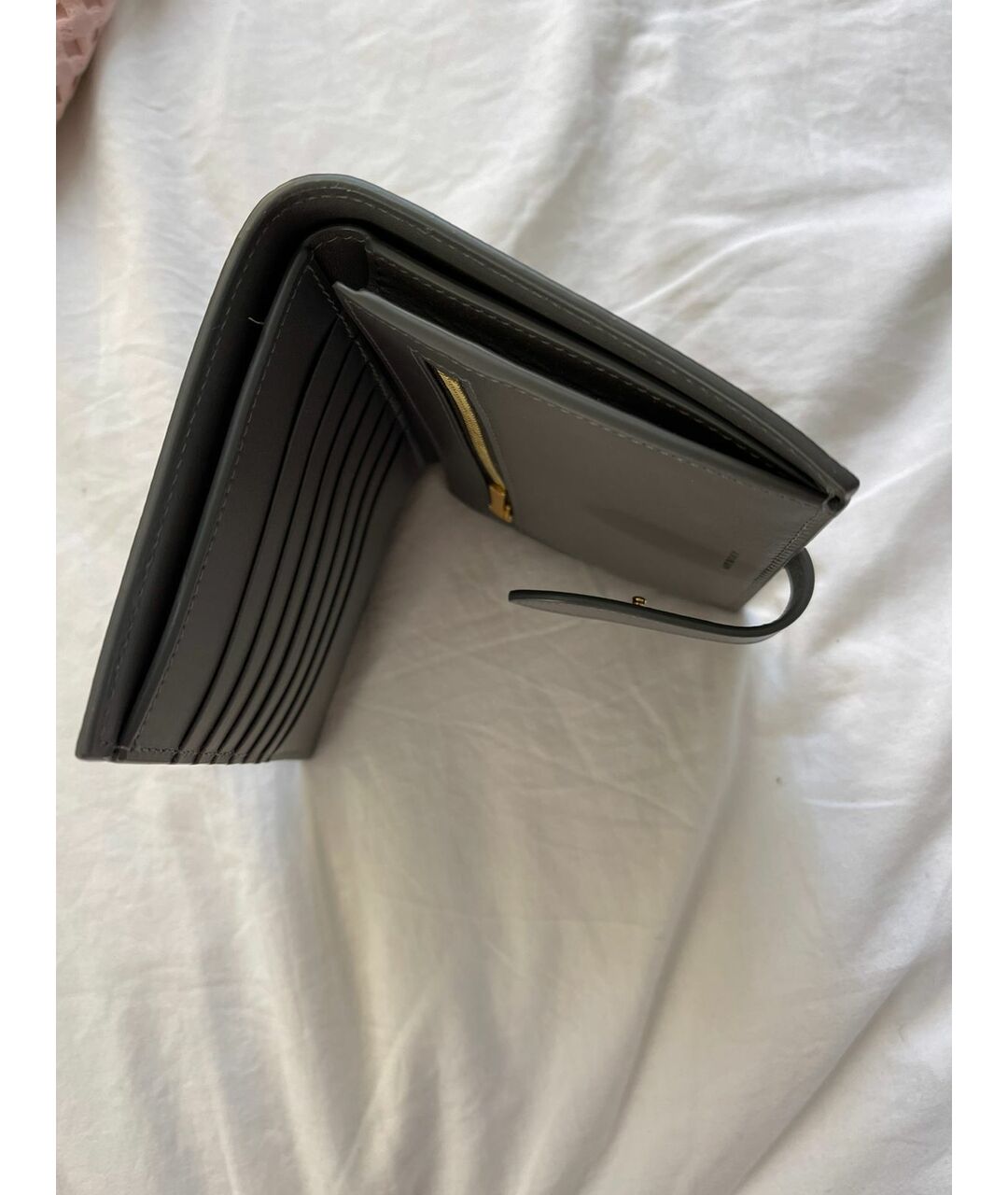 CELINE PRE-OWNED Серый кожаный кошелек, фото 4