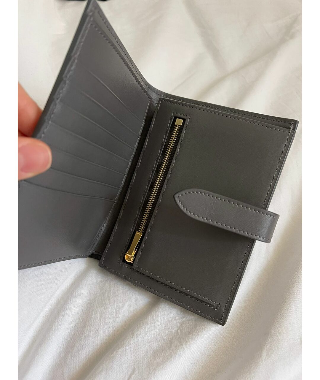CELINE PRE-OWNED Серый кожаный кошелек, фото 8