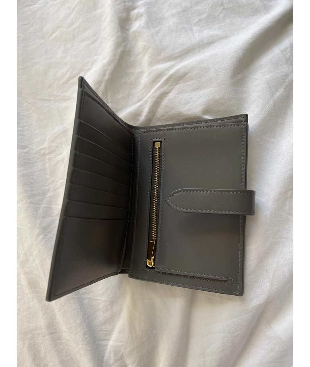 CELINE PRE-OWNED Серый кожаный кошелек, фото 3