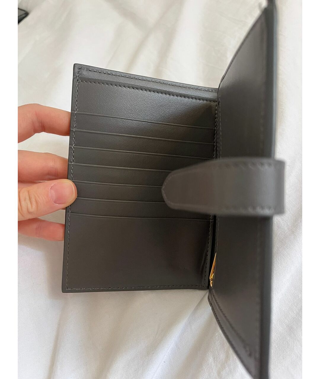 CELINE PRE-OWNED Серый кожаный кошелек, фото 7