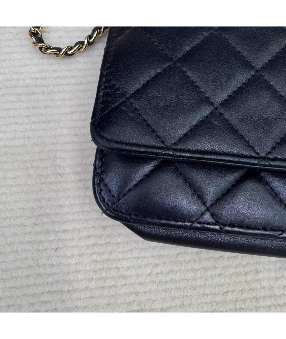 CHANEL Черная кожаная сумка через плечо, фото 8