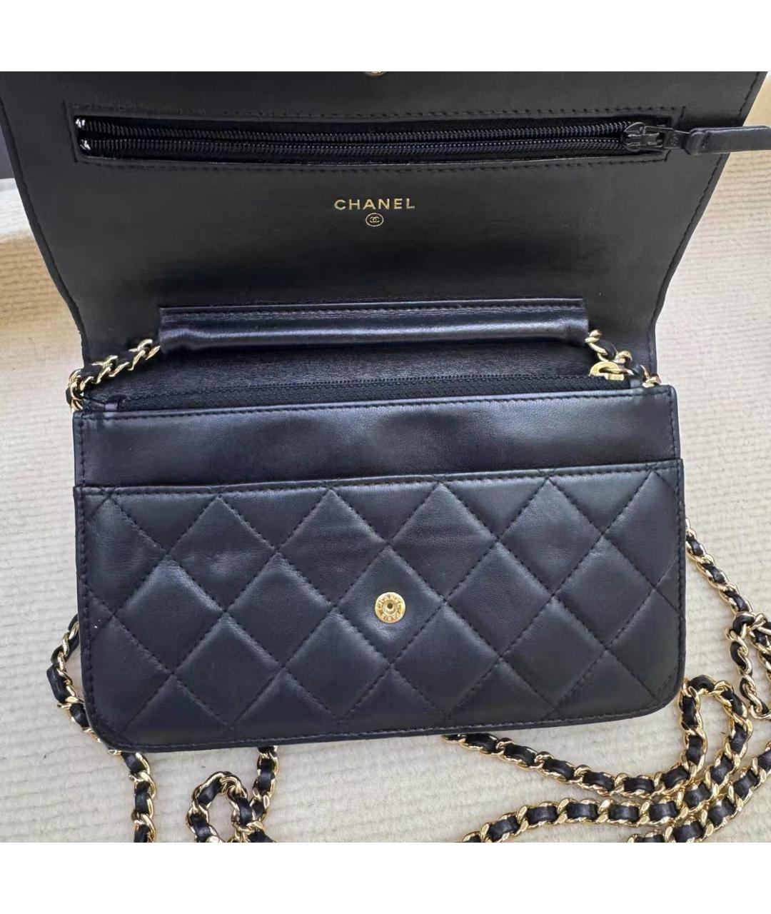 CHANEL Черная кожаная сумка через плечо, фото 3