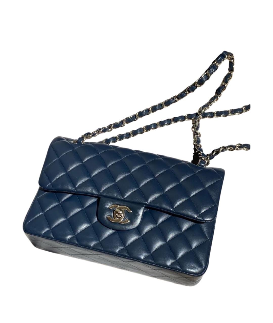 CHANEL Голубая кожаная сумка через плечо, фото 1