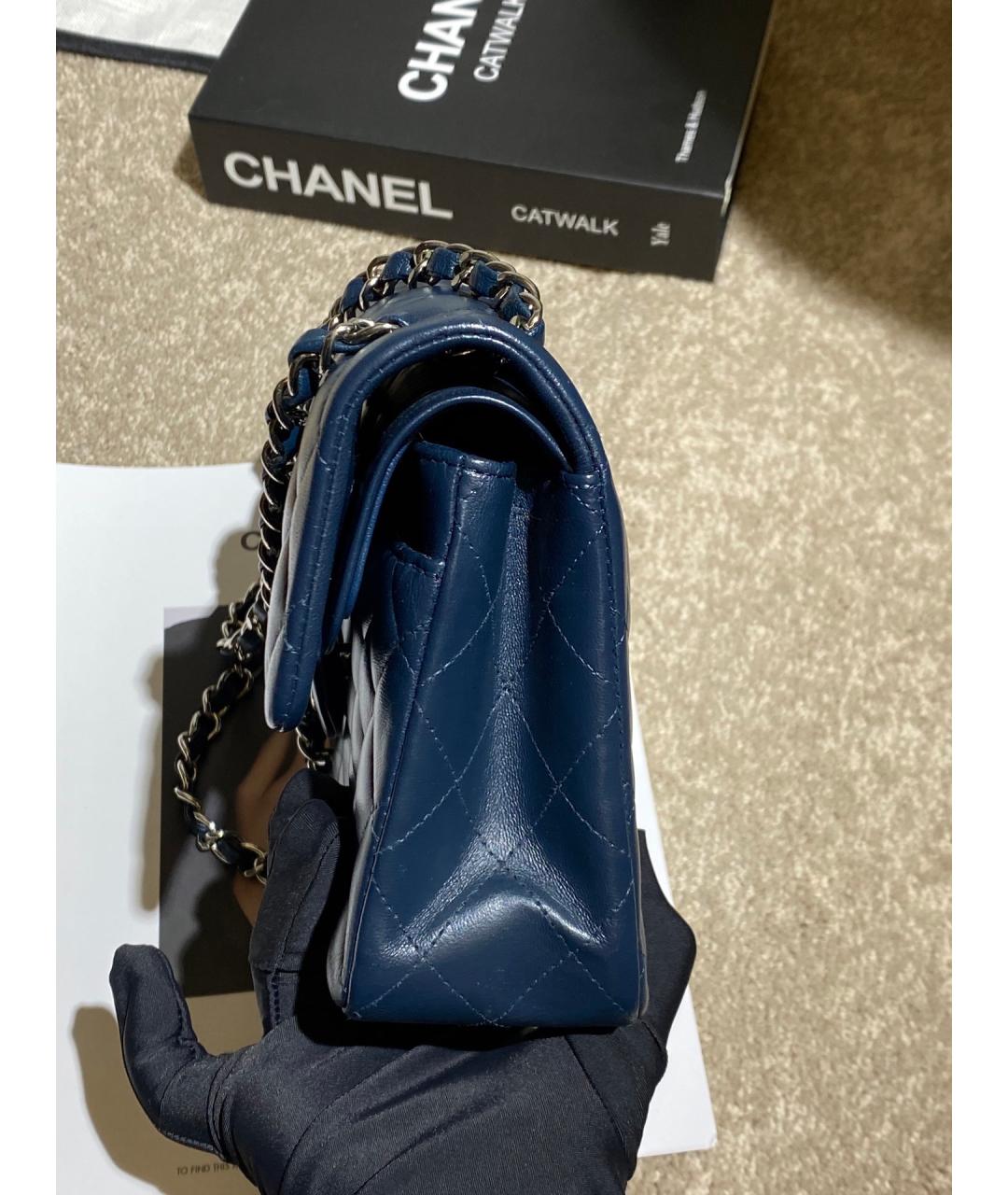 CHANEL Голубая кожаная сумка через плечо, фото 4
