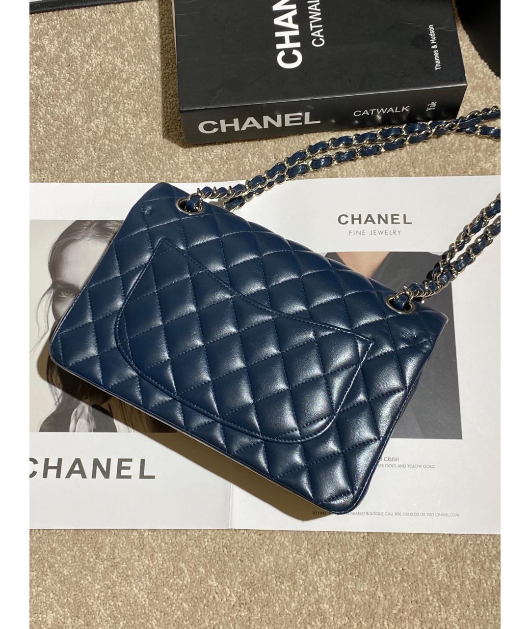 CHANEL Голубая кожаная сумка через плечо, фото 2
