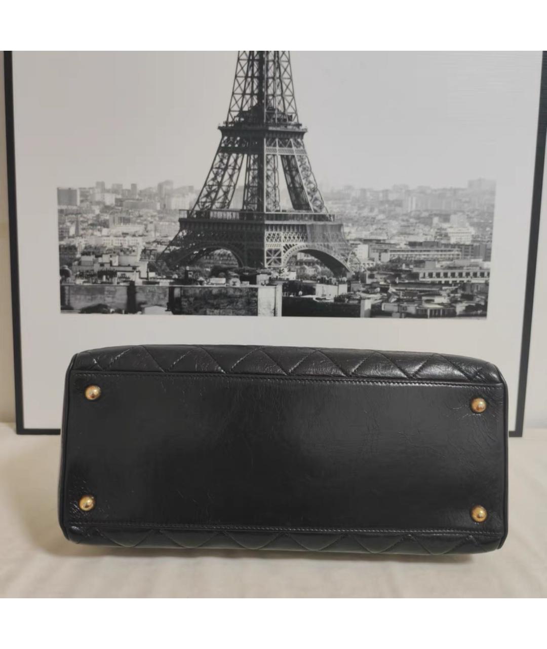 CHANEL Черная кожаная сумка тоут, фото 5
