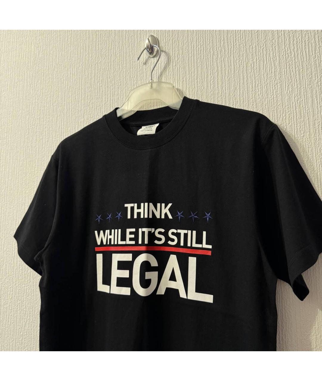 VETEMENTS Черная футболка, фото 2