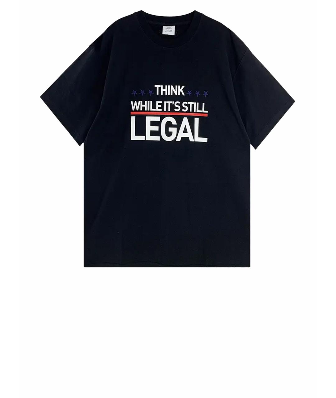 VETEMENTS Черная футболка, фото 1