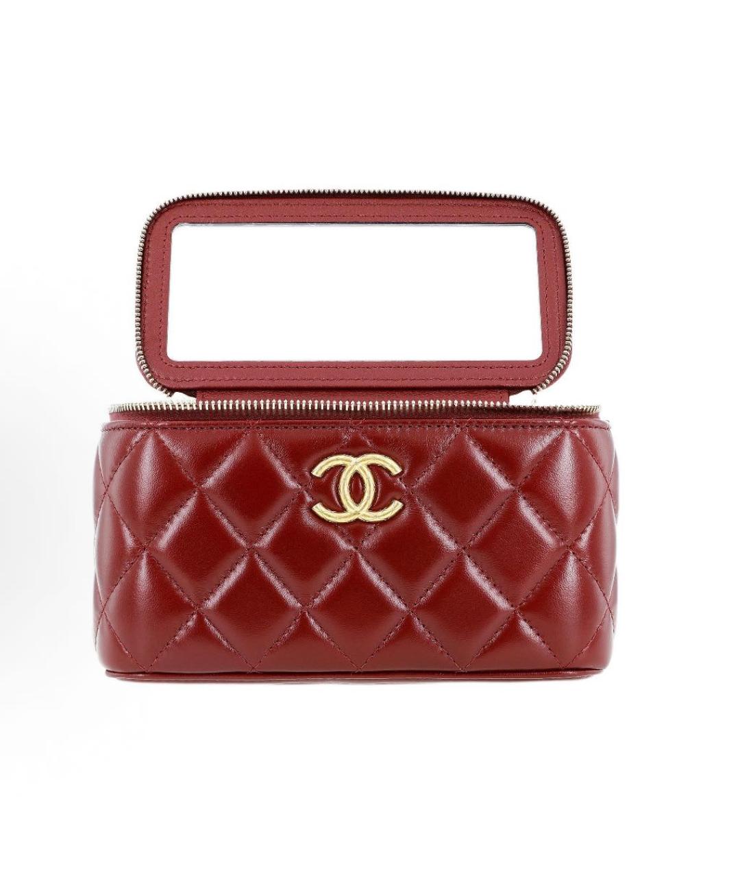 CHANEL Красная кожаная сумка через плечо, фото 4