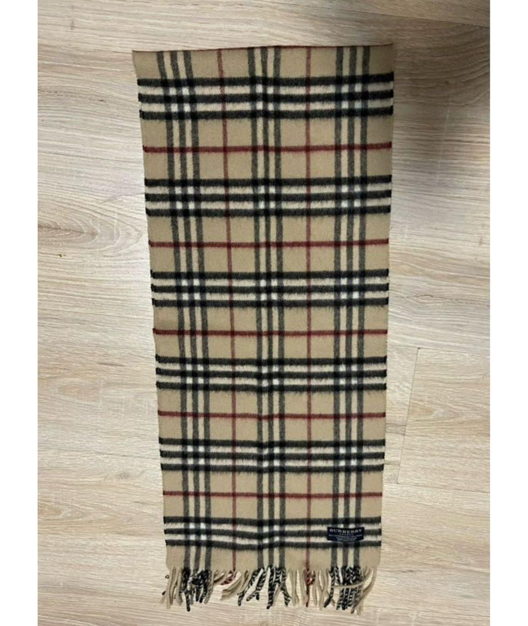 BURBERRY Бежевый кашемировый шарф, фото 5
