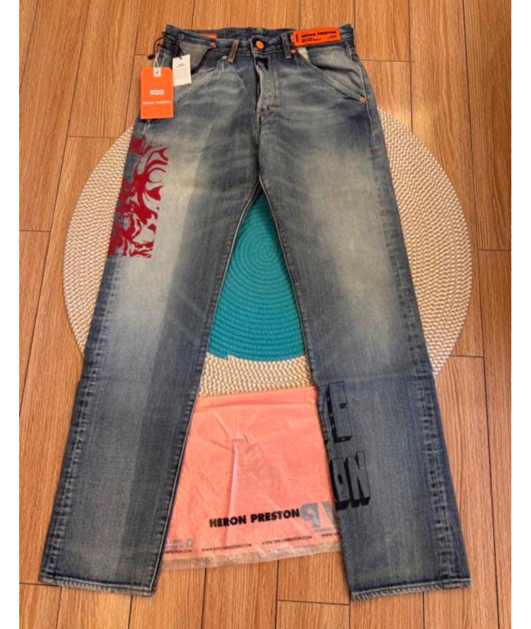 HERON PRESTON Темно-синие хлопковые прямые джинсы, фото 6