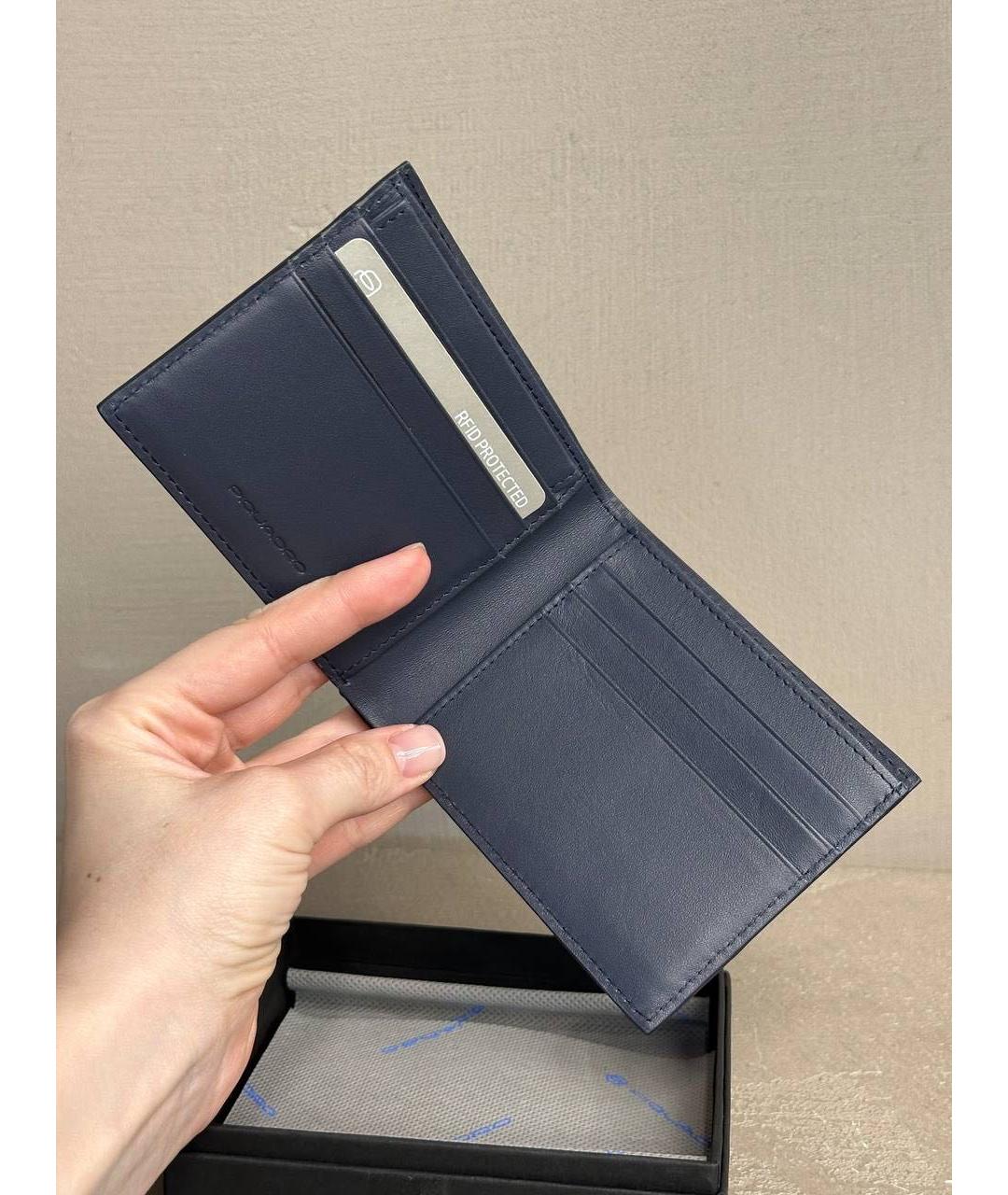 PIQUADRO Синий кожаный кошелек, фото 5