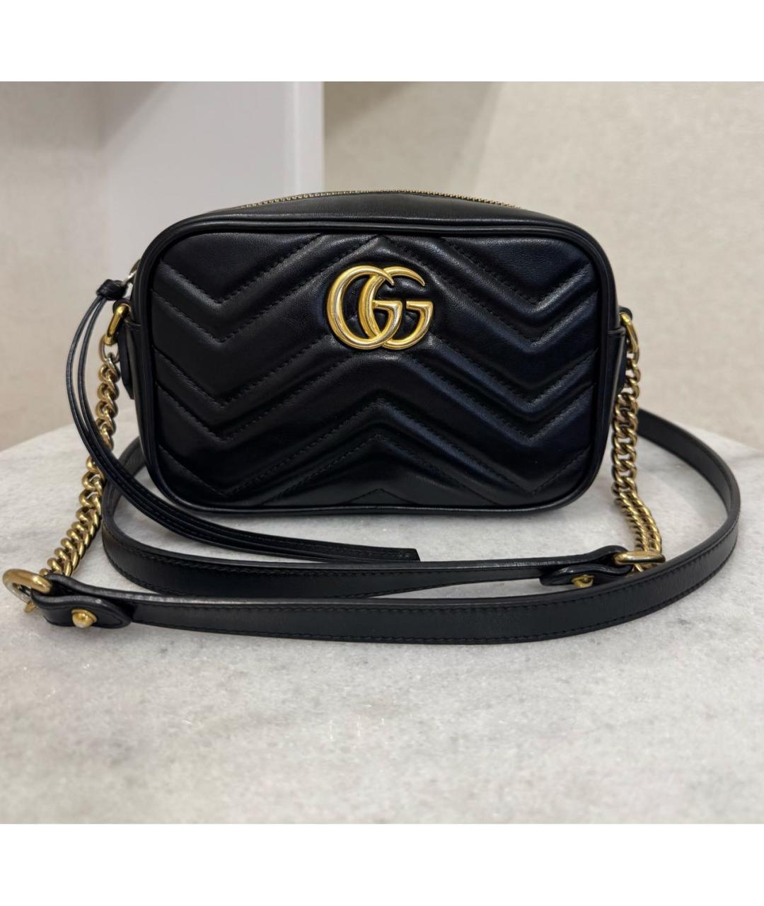 GUCCI Черная кожаная сумка через плечо, фото 2