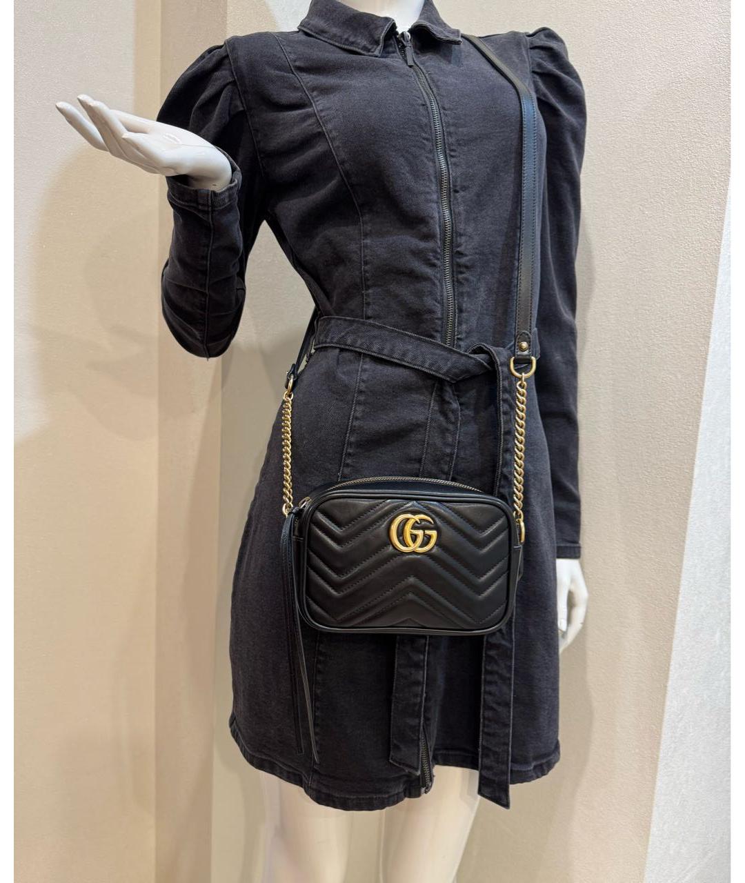 GUCCI Черная кожаная сумка через плечо, фото 3