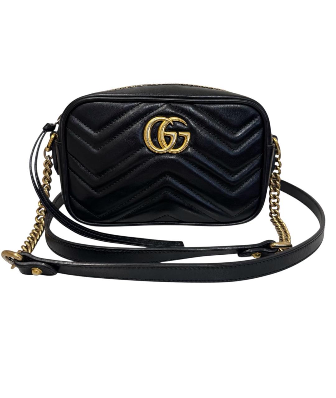 GUCCI Черная кожаная сумка через плечо, фото 1