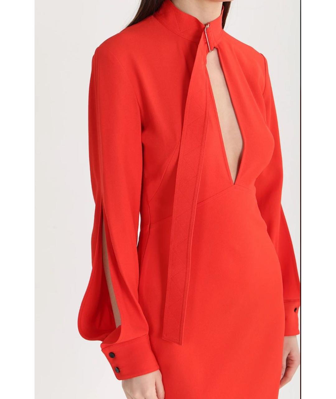 VICTORIA BECKHAM Красное вискозное повседневное платье, фото 5