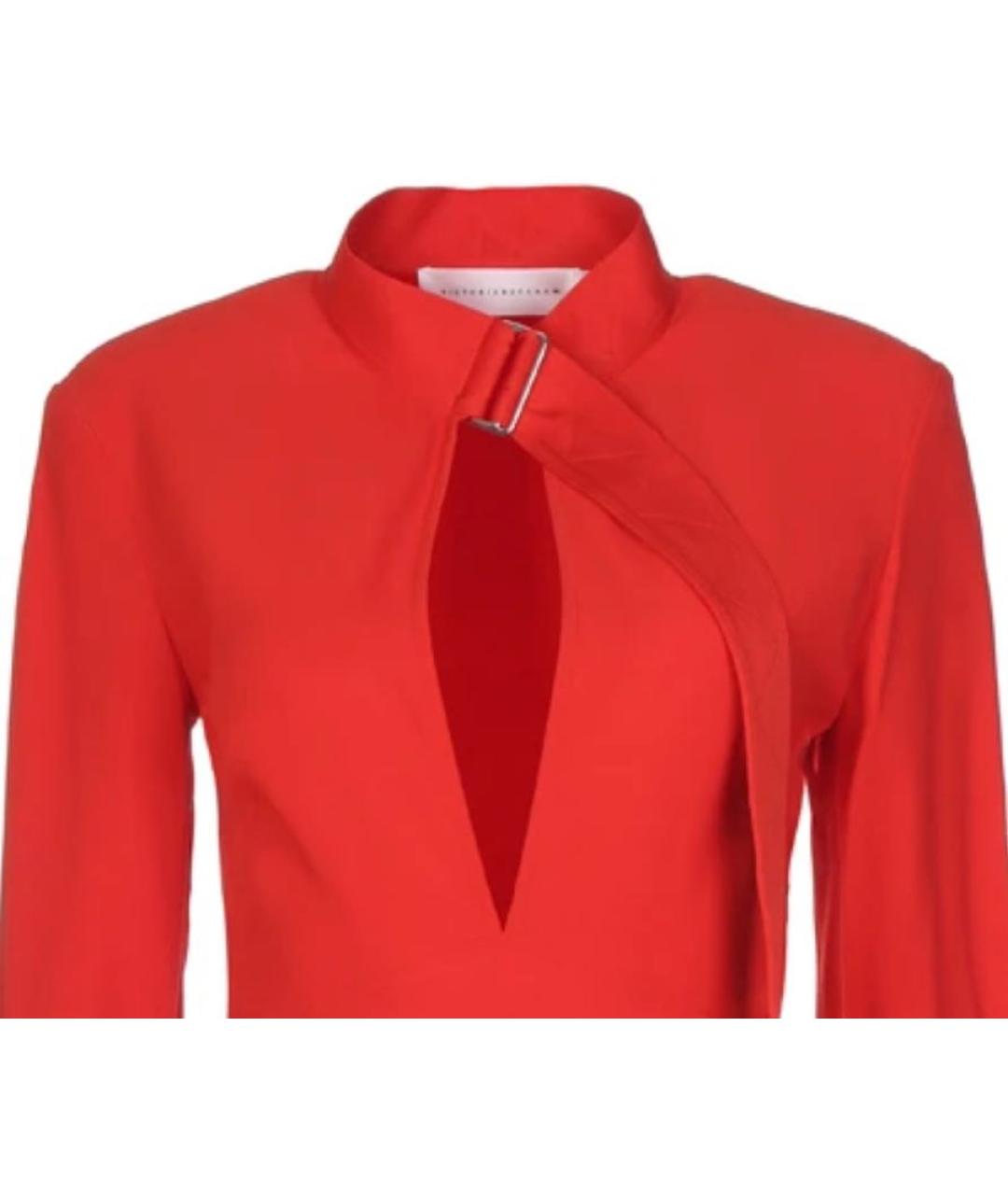 VICTORIA BECKHAM Красное вискозное повседневное платье, фото 8