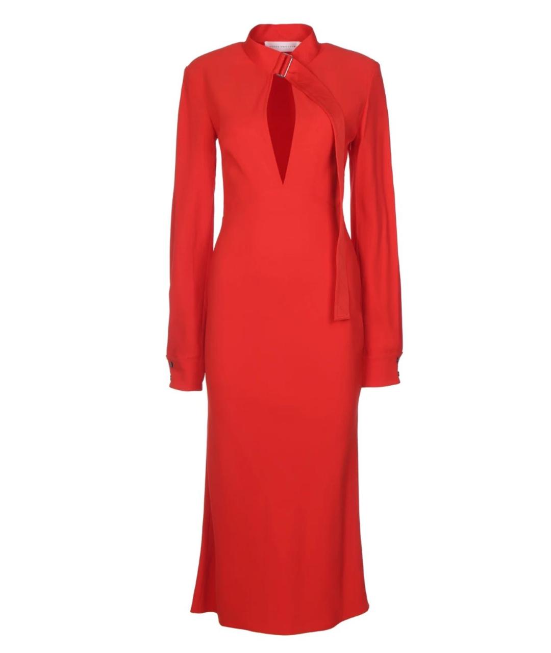 VICTORIA BECKHAM Красное вискозное повседневное платье, фото 6