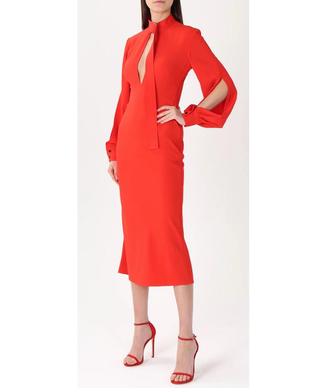 VICTORIA BECKHAM Красное вискозное повседневное платье, фото 3