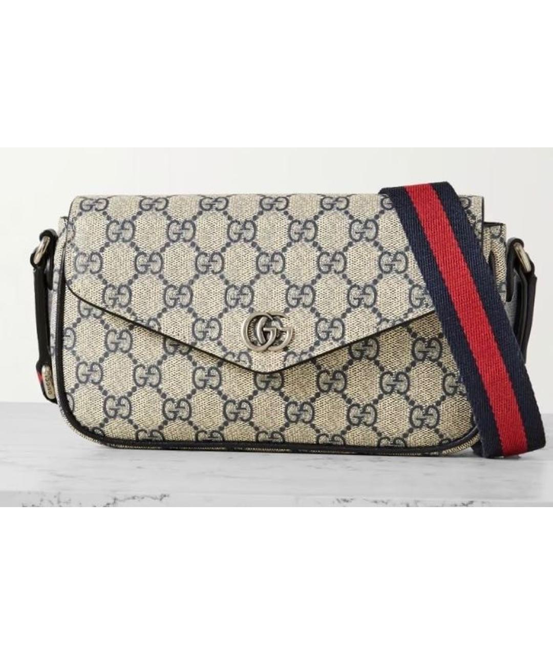 GUCCI Бежевая кожаная сумка через плечо, фото 9