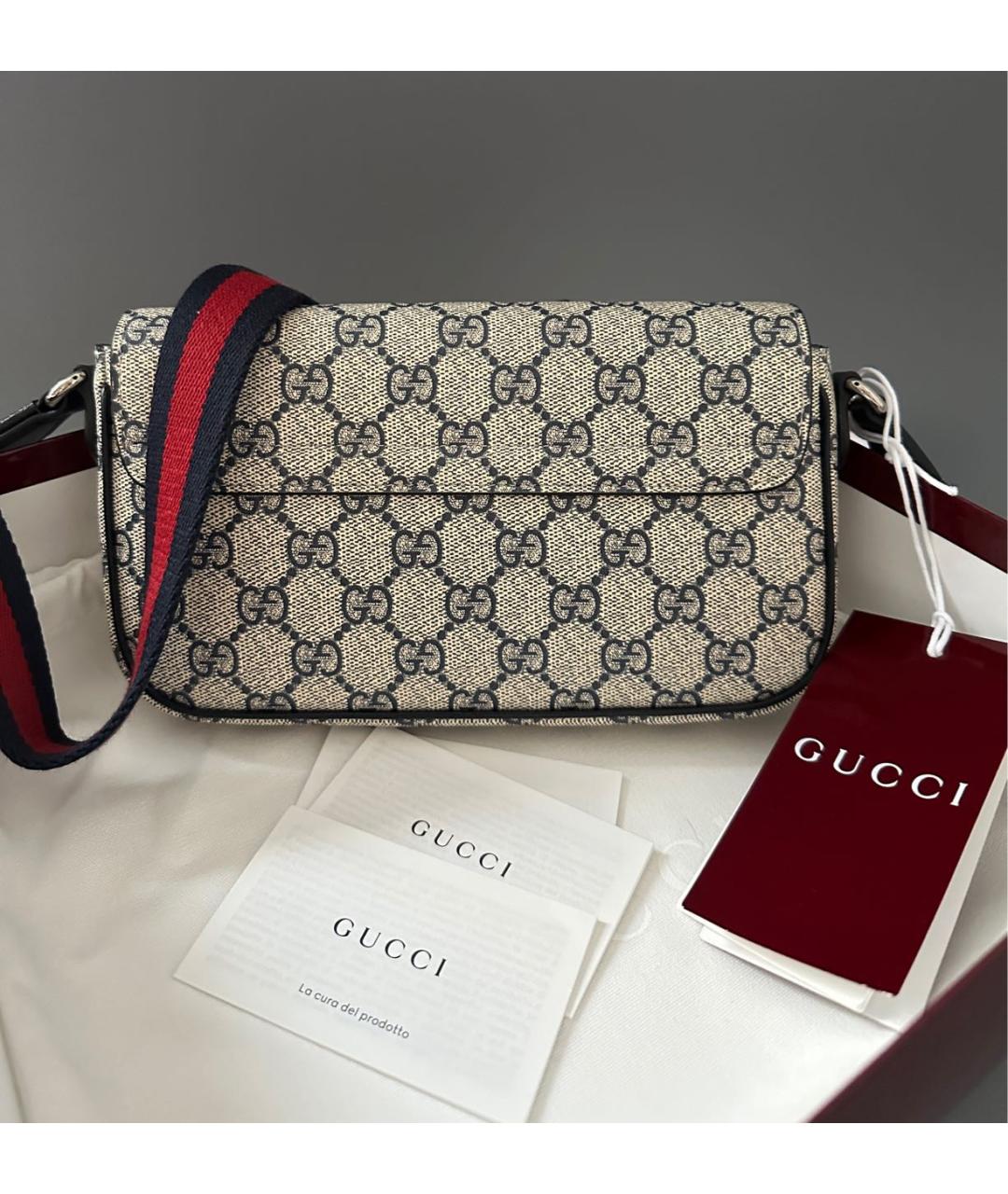 GUCCI Бежевая кожаная сумка через плечо, фото 3