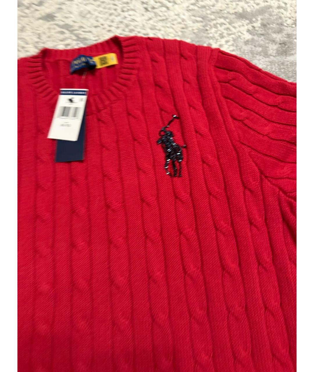 RALPH LAUREN Красный хлопковый джемпер / свитер, фото 3