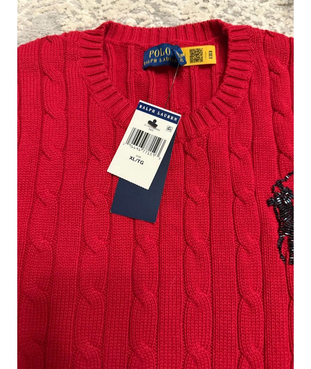 RALPH LAUREN Красный хлопковый джемпер / свитер, фото 4
