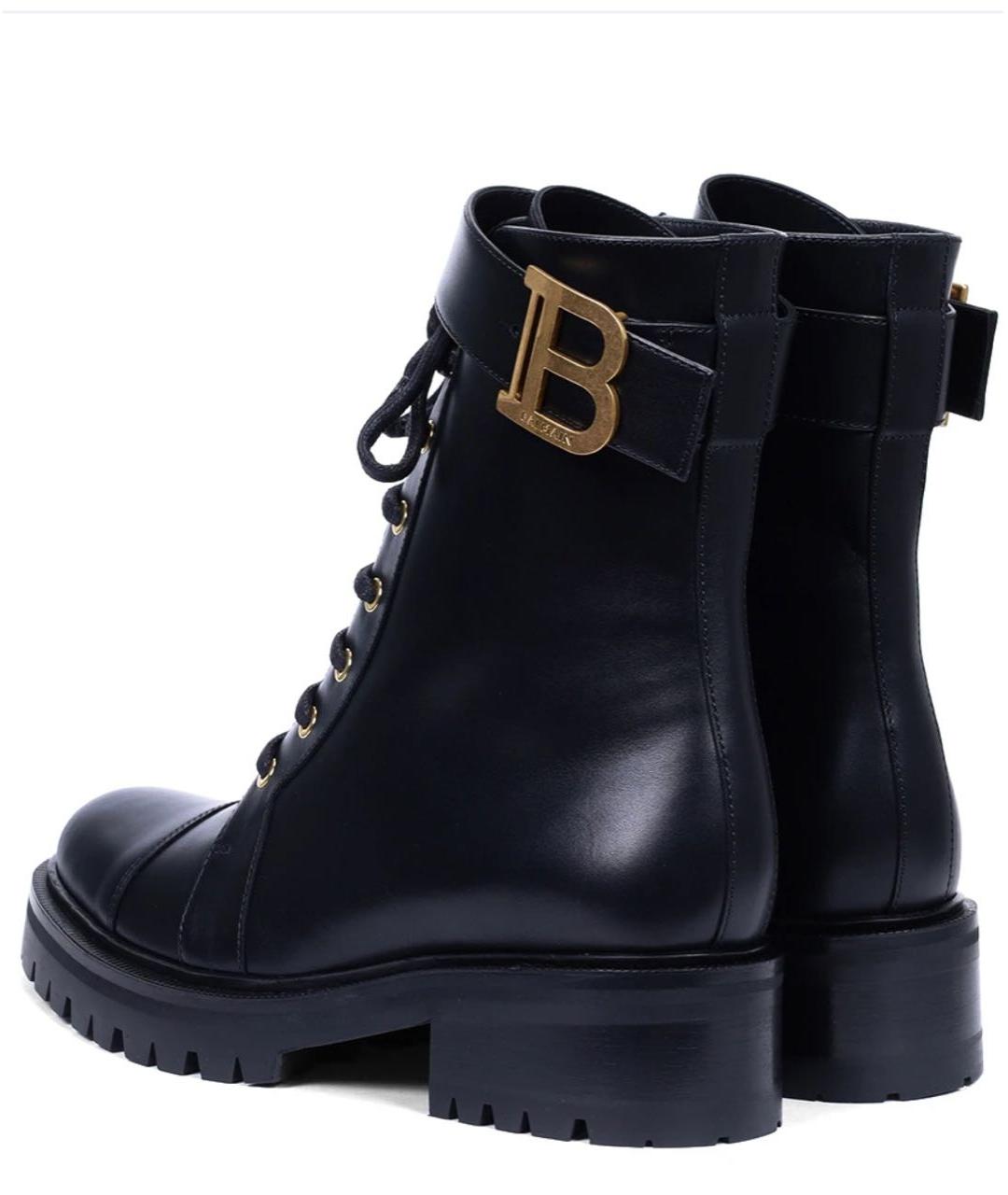 BALMAIN Черные кожаные ботинки, фото 4