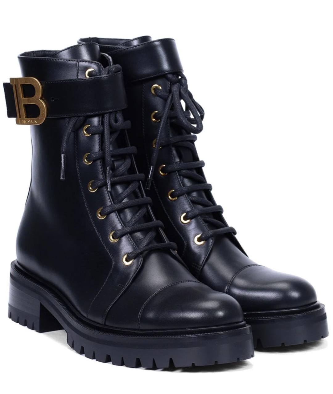 BALMAIN Черные кожаные ботинки, фото 2