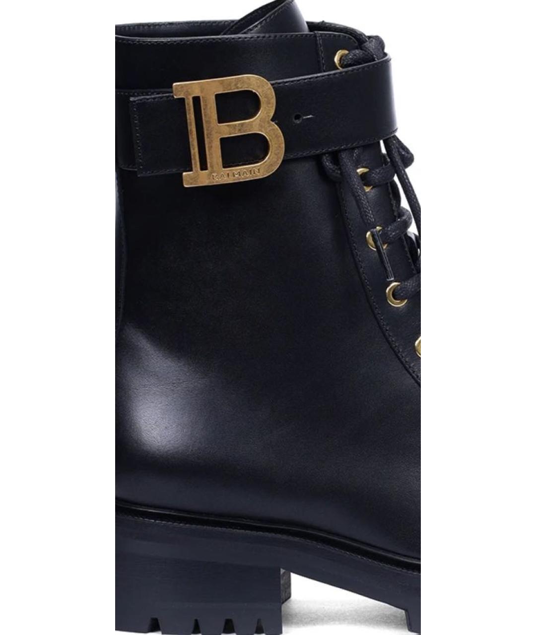 BALMAIN Черные кожаные ботинки, фото 5