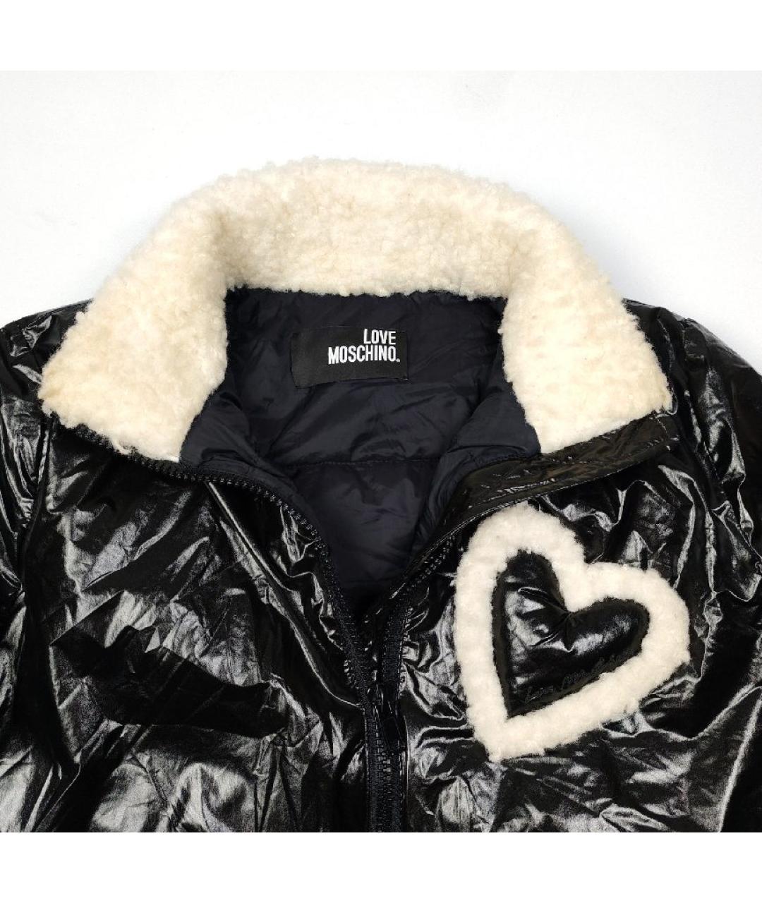 LOVE MOSCHINO Черная полиэстеровая куртка, фото 3