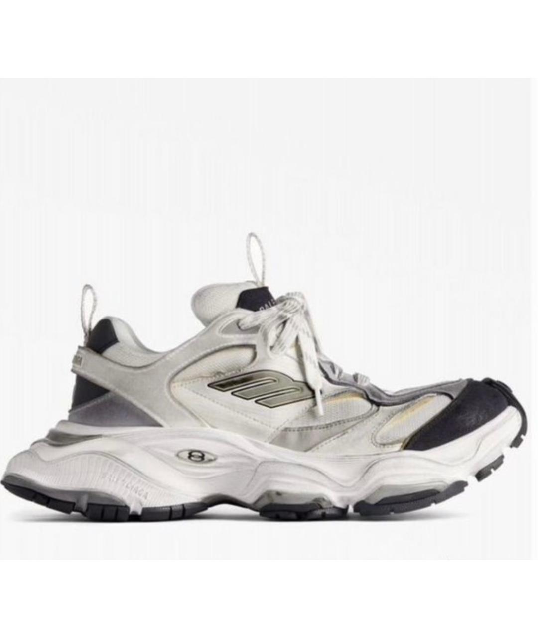 BALENCIAGA Серые кожаные кроссовки, фото 6