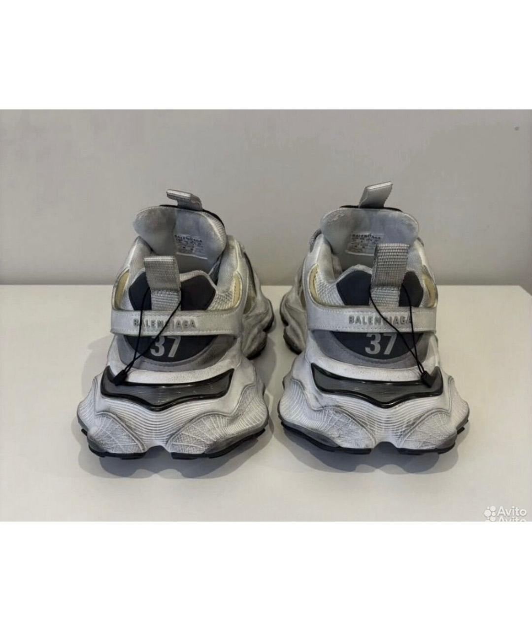 BALENCIAGA Серые кожаные кроссовки, фото 3