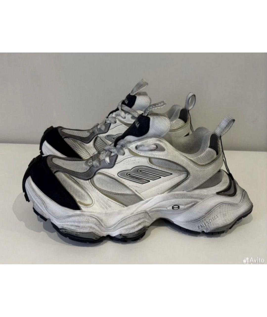 BALENCIAGA Серые кожаные кроссовки, фото 5