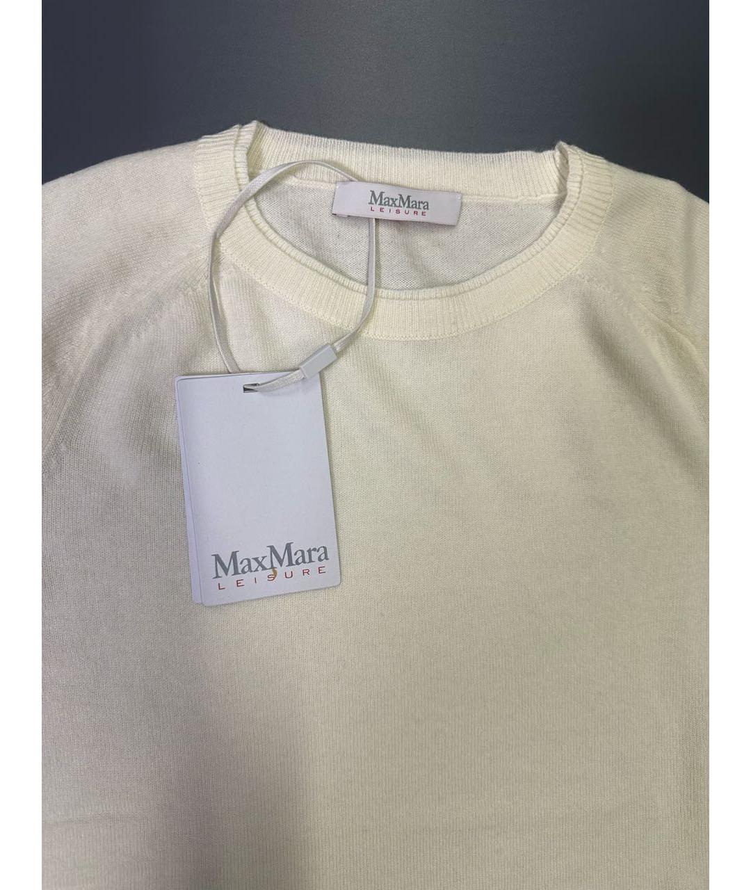 MAX MARA Белый шелковый джемпер / свитер, фото 4