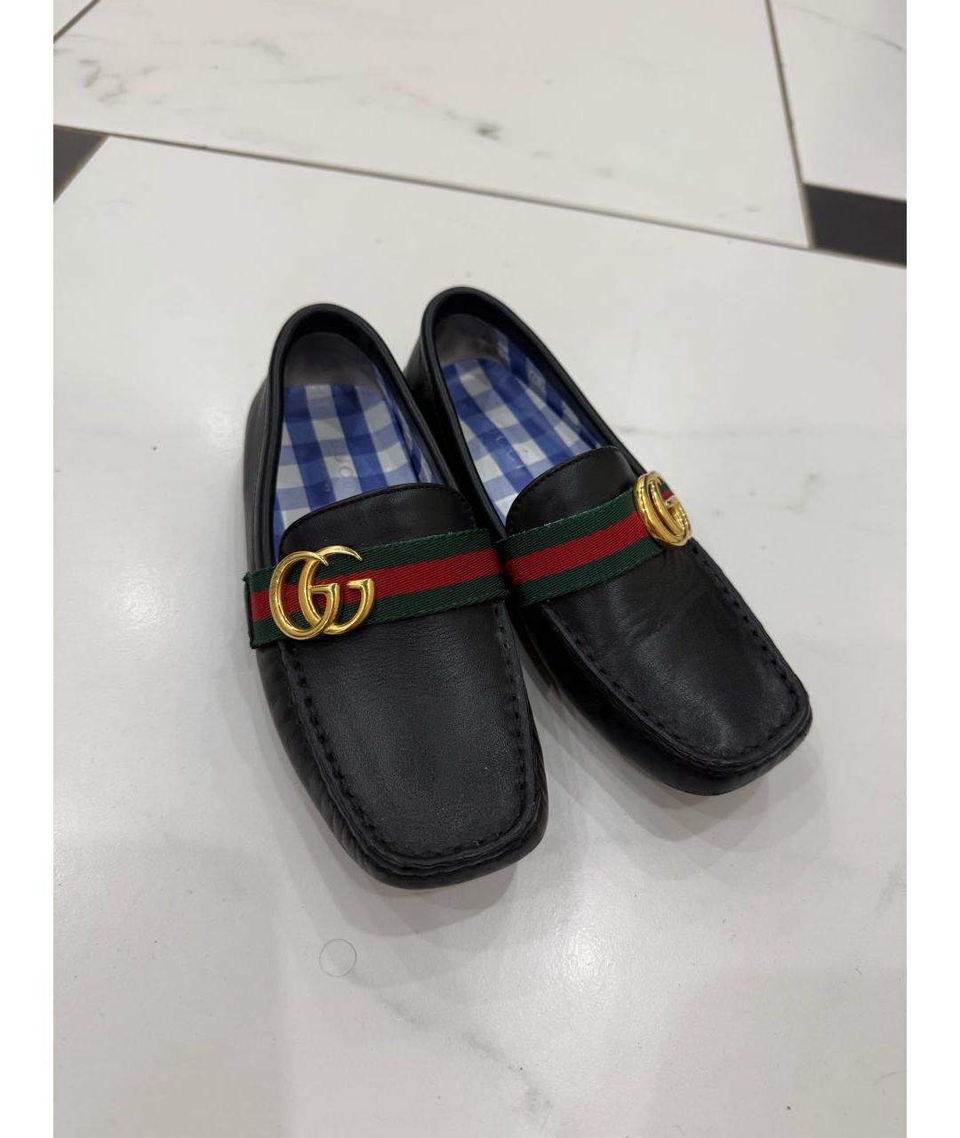 GUCCI Черные кожаные лоферы/мокасины, фото 7