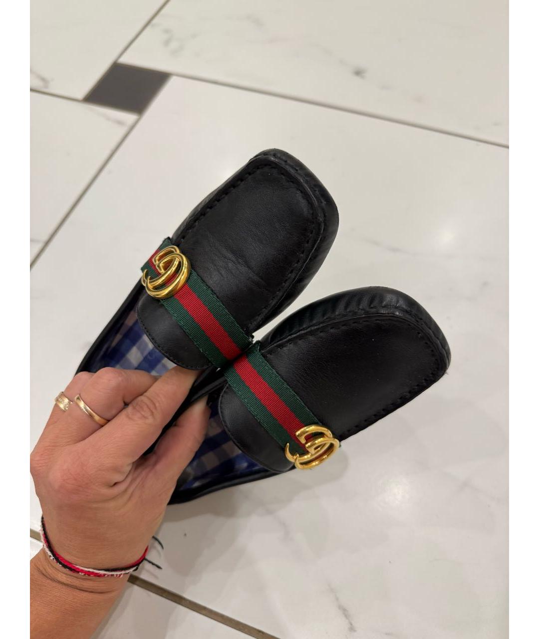 GUCCI Черные кожаные лоферы/мокасины, фото 2