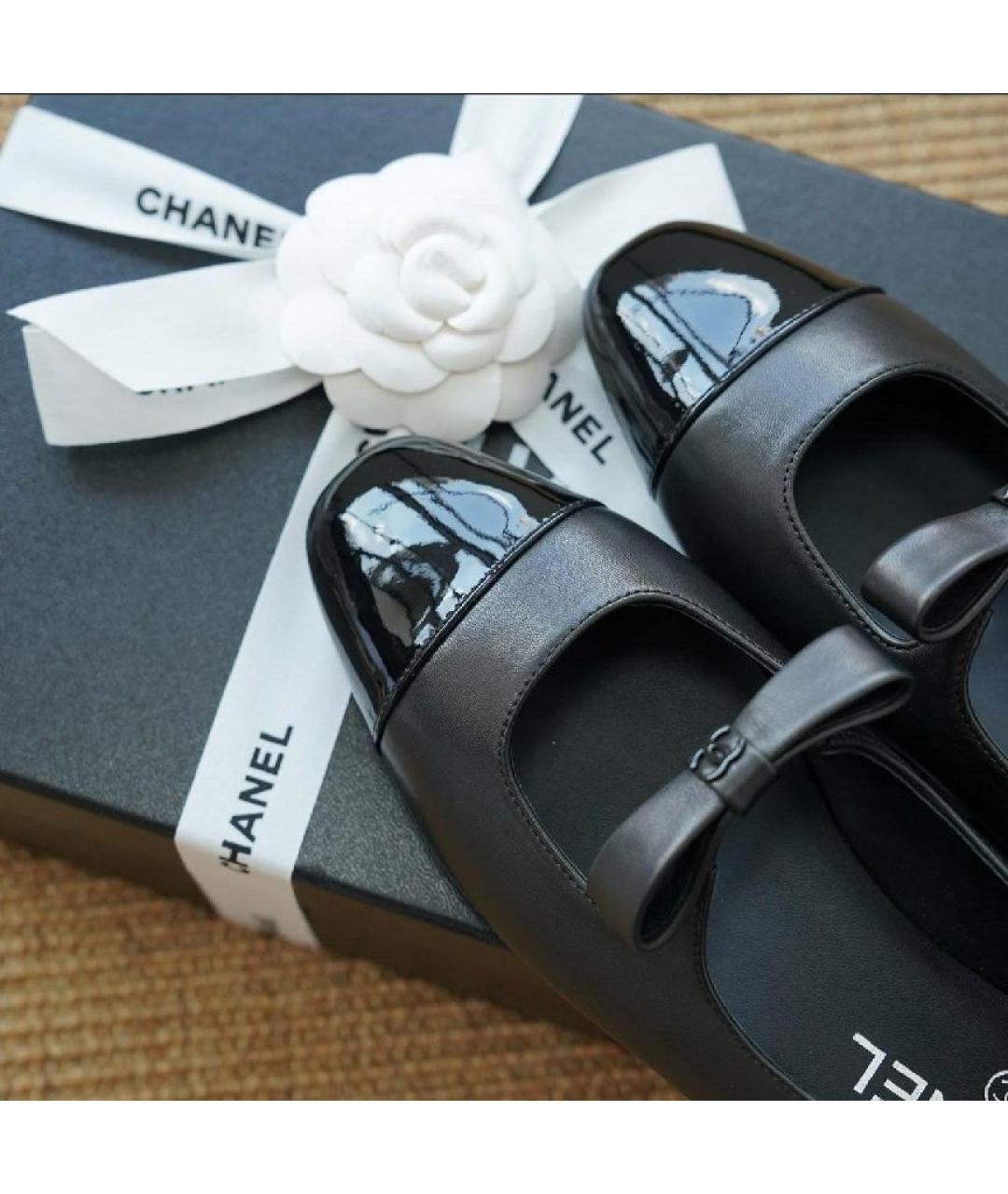 CHANEL Черные кожаные балетки, фото 3