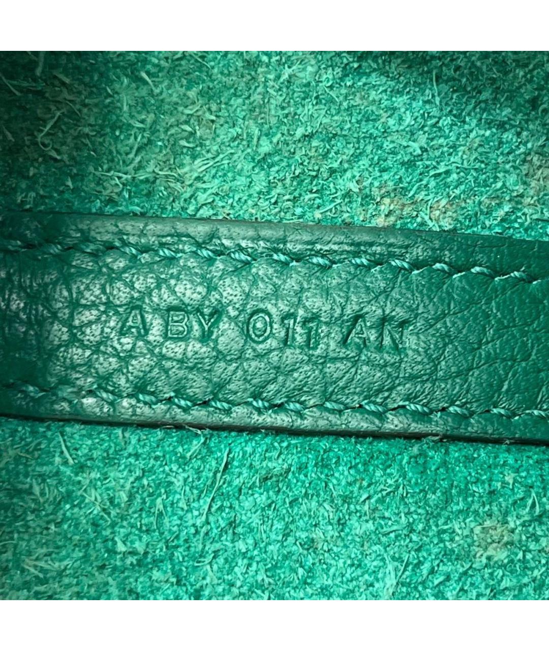 HERMES Зеленая сумка с короткими ручками из экзотической кожи, фото 6