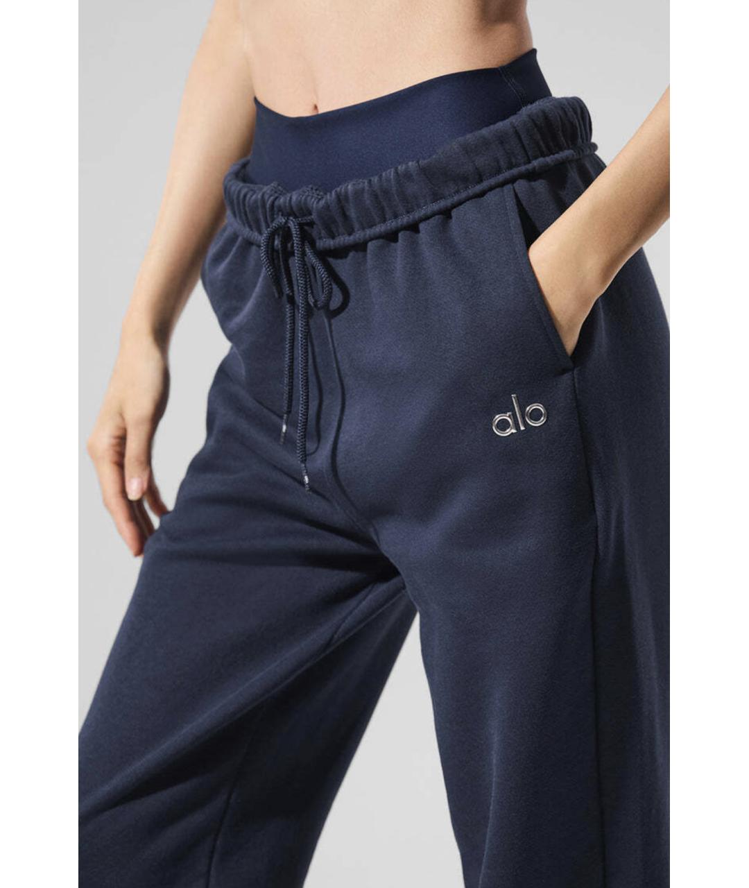 ALO YOGA Синие хлопковые спортивные брюки и шорты, фото 5