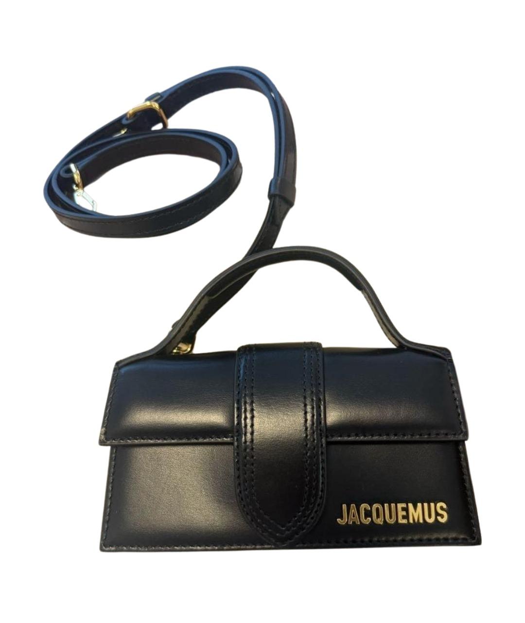 JACQUEMUS Черная кожаная сумка через плечо, фото 1
