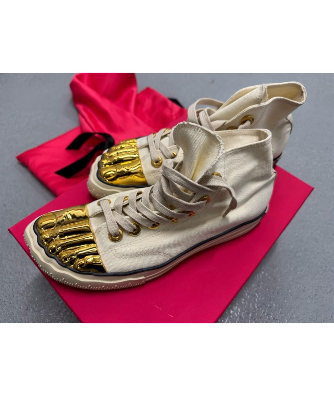 SCHIAPARELLI Бежевые текстильные кеды, фото 8