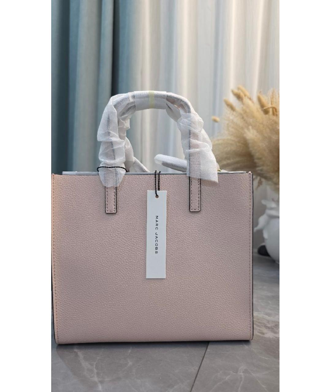 MARC JACOBS Розовая кожаная сумка с короткими ручками, фото 3