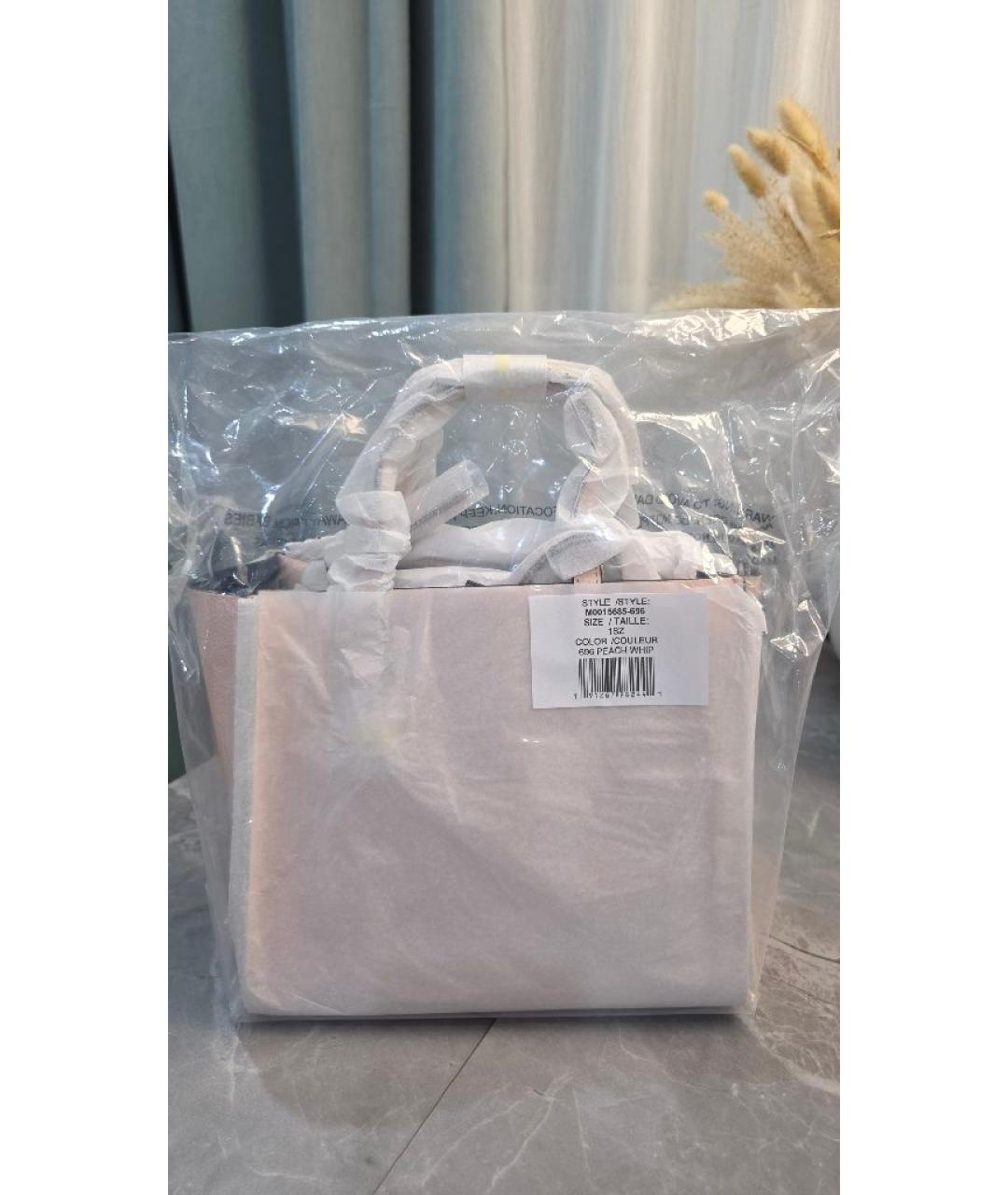 MARC JACOBS Розовая кожаная сумка с короткими ручками, фото 4