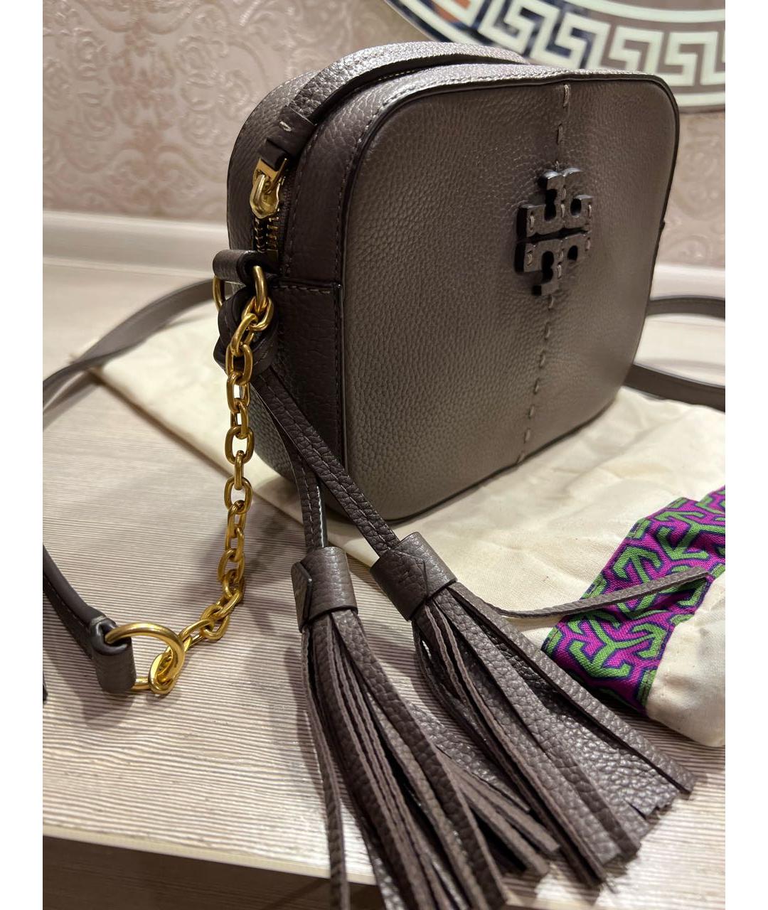 TORY BURCH Коричневая кожаная сумка через плечо, фото 2