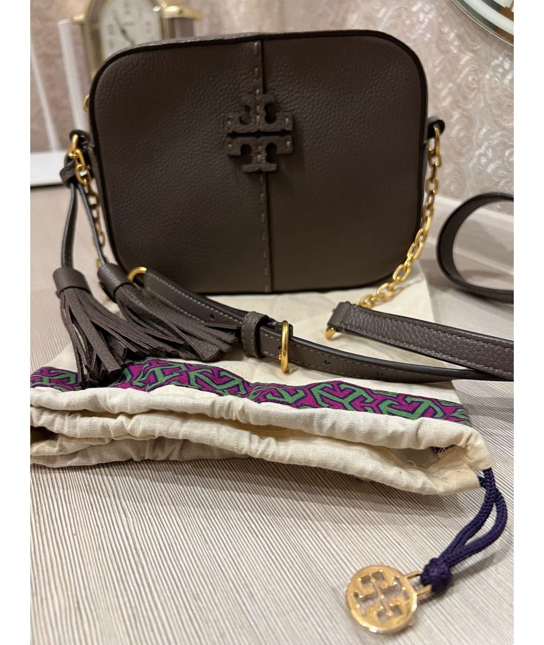 TORY BURCH Коричневая кожаная сумка через плечо, фото 7